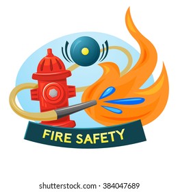 Fire safety concept design, vector illustration fire extinguishing