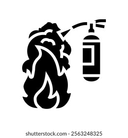 fire safety drill injury prevention glyph icon vector. fire safety drill injury prevention sign. isolated symbol illustration