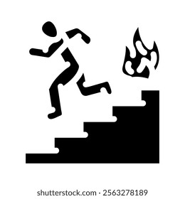 fire safety drill injury prevention glyph icon vector. fire safety drill injury prevention sign. isolated symbol illustration