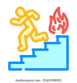 fire safety drill injury prevention color icon vector. fire safety drill injury prevention sign. isolated symbol illustration