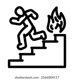 fire safety drill injury prevention line icon vector. fire safety drill injury prevention sign. isolated contour symbol black illustration