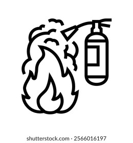 fire safety drill injury prevention line icon vector. fire safety drill injury prevention sign. isolated contour symbol black illustration