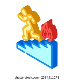 fire safety drill injury prevention isometric icon vector. fire safety drill injury prevention sign. isolated symbol illustration