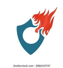 fire safety emblem, vector illustration