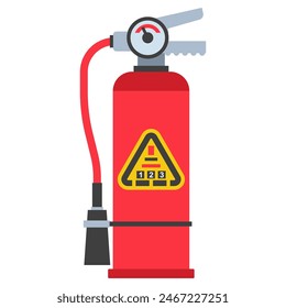 Fire safety equipment vector cartoon illustration isolated on a white background.