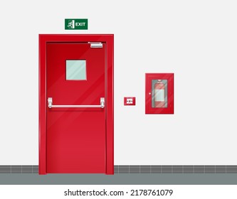 Fire Safety Exit - Prevent Fire Accidents - Stock Illustration as EPS 10 File