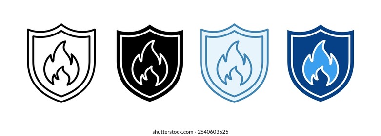 Fire Safety Icon Set Multiple Style Collection