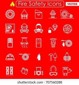 fire safety icons set