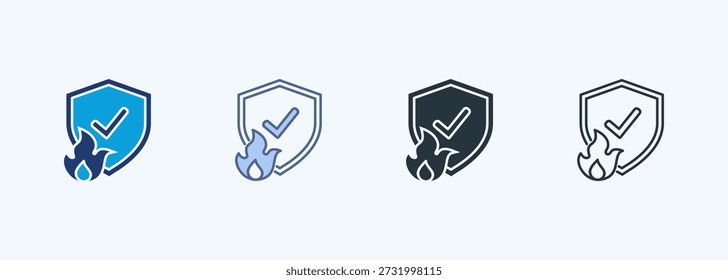 Icono de estilo múltiple de seguridad contra incendios Colección