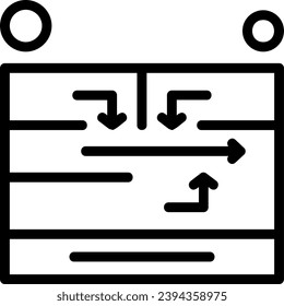 Fire Safety Plan Linear Icon Vector Design
