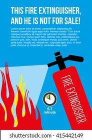 Fire Safety Poster. Eliminate Fire Extinguisher.