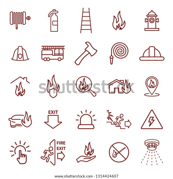 Fire Safety Security Thin Line Web Stock Vector (Royalty Free) 1314424607