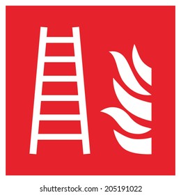 Fire safety sign FIRE LADDER