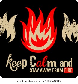 Fire Safety Sign in old style, abstract vector illustration