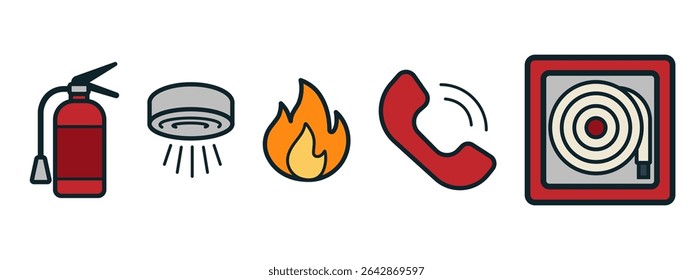 Fire safety symbols for emergencies