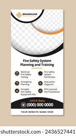Fire safety system planning and training vector illustration. Precautions the use of fire background template. infographic icon flat design. fires and disasters education web banner. space for photo