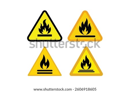 Fire Safety Triangle Icon Collections, caution fire triangle sign, fire safety triangle icon, warning flame hazard icon, fire triangle symbol, caution flammable area