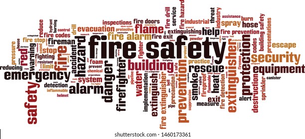 Fire safety word cloud concept. Collage made of words about fire safety. Vector illustration 