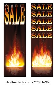 Fire sales banners, vector illustration