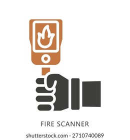 Fire Scanner Dual Tone Icon Mini Illustration, Use For Modern Concept, Print, Ui, Ux Kit, Web And App Development. Vector Related To Firefighter, Rescue And More