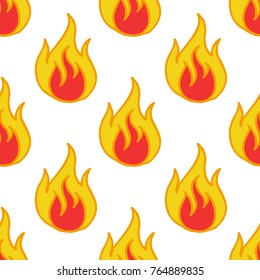 fire seamless doodle pattern