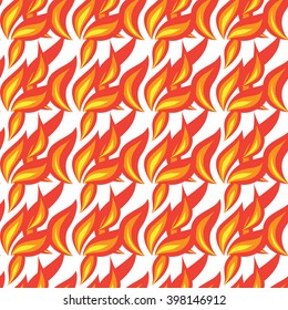 fire seamless isolated on white background. vector illustration
