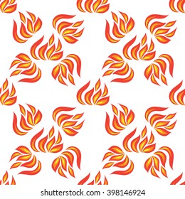 fire seamless isolated on white background. vector illustration