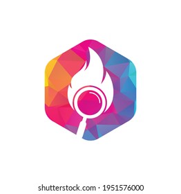 Fire Search Logo Template Design Vector. Find Fire logo design template. Fire and magnifying glass icon
