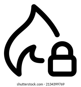 fire security icon with black color