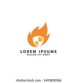 fire security logo design - vector