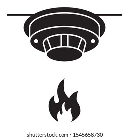 Fire Sensor Home Automation IoT Concept Vector Smoke Detector Icon design