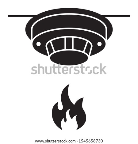 Fire Sensor Home Automation IoT Concept Vector Smoke Detector Icon design