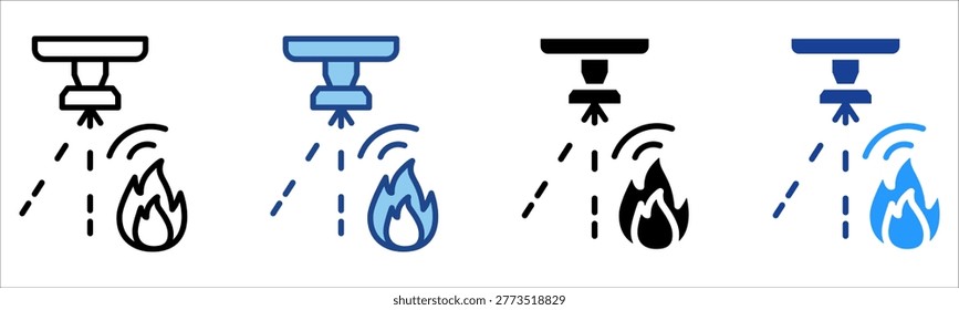 Fire Sensor Icon Multiple Style Vector Collection