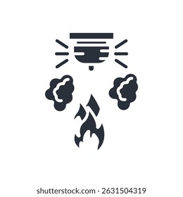 Iconos del sensor de fuego aislados en el fondo blanco. Diseño de estilo plano