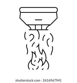 fire sensor line icon vector. fire sensor sign. isolated contour symbol black illustration