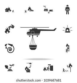 Fire service helicopter icon. Detailed set icons of firefighter element icons. Premium quality graphic design. One of the collection icons for websites, web design, mobile app on white background