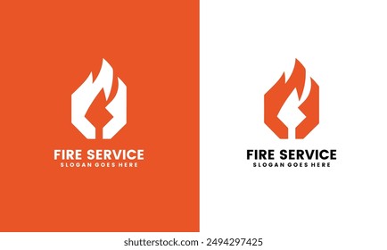 Fire service Logo Design Vector Template.