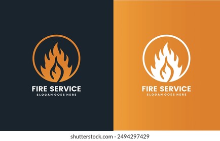 Fire service Logo Design Vector Template.