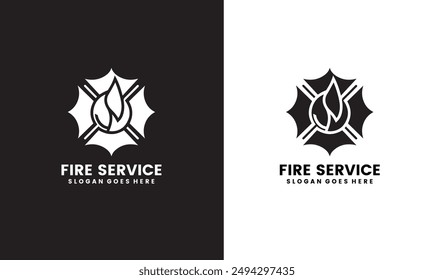 Fire service Logo Design Vector Template.