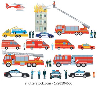 Fire service and police operation with ambulance