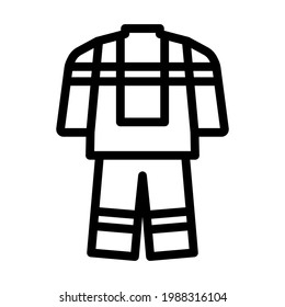 Fire Service Uniform Icon. Bold outline design with editable stroke width. Vector Illustration.