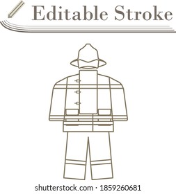 Fire Service Uniform Icon. Editable Stroke Simple Design. Vector Illustration.