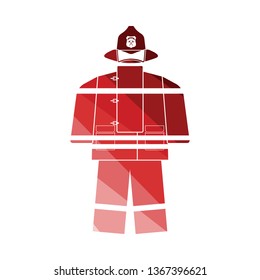 Icono uniforme del servicio de bomberos. Diseño de color plano. Ilustración vectorial.
