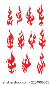 fire set collection design vector