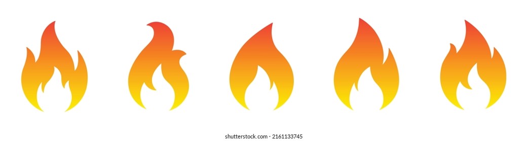 Fire Set Icon. Flame Set Icon, Vector Illustration