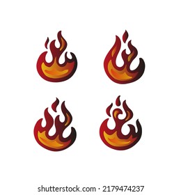 fire set icon illustration design