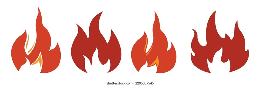 Ilustración de icono de conjunto de incendios. estilo de icono plano de ilustración. Diseño sencillo editable