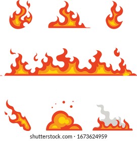 fire set illustration. file vector editable