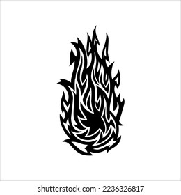 fire set logo. vector set of fire silhouettes with various shapes of burning coals. fire vector pack