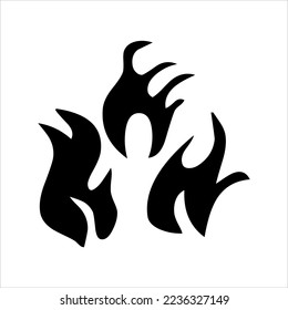 fire set logo. vector set of fire silhouettes with various shapes of burning coals. fire vector pack